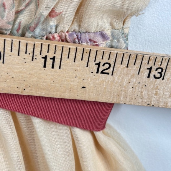 VTG 70s Prairie Dress 6 Maxi Long Sleeve Floral Tiered Cottage Milkmaid Fairy - Picture 12 of 14